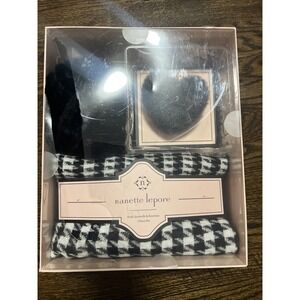 Nanette Lepore Set 3 PCs Scarf Earmuffs & Keychain Black Box Damage